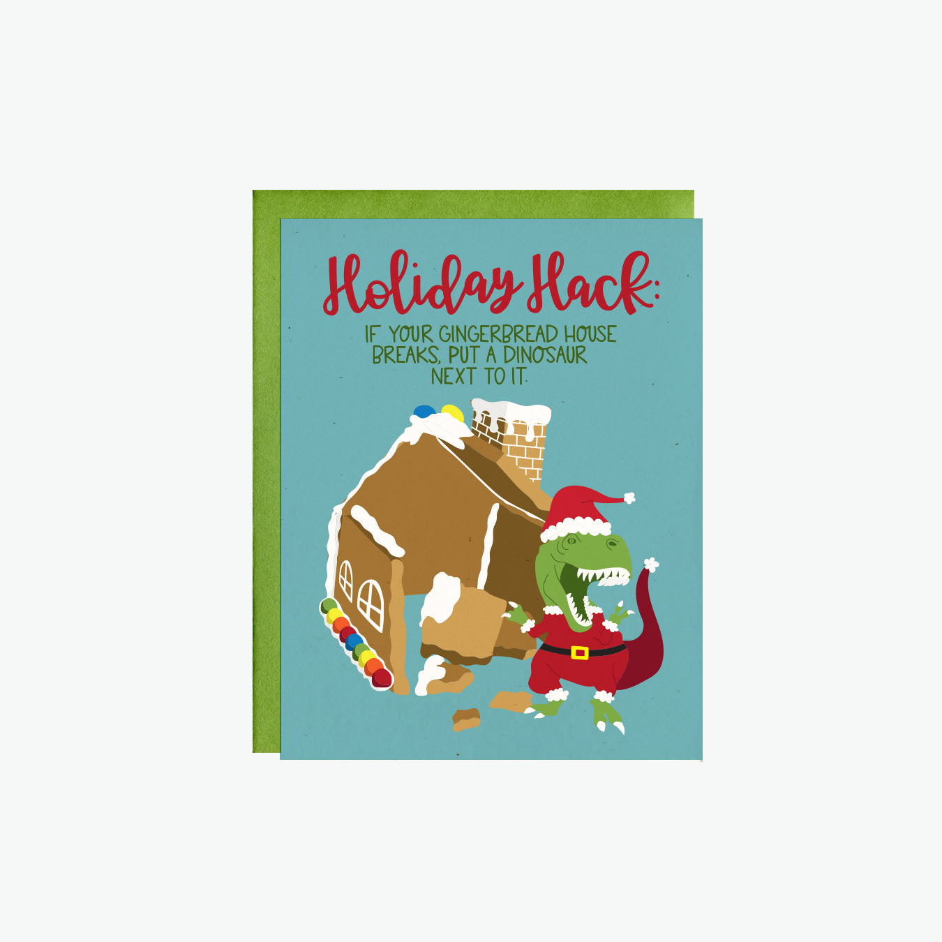 Gingerbread House & T-Rex Card