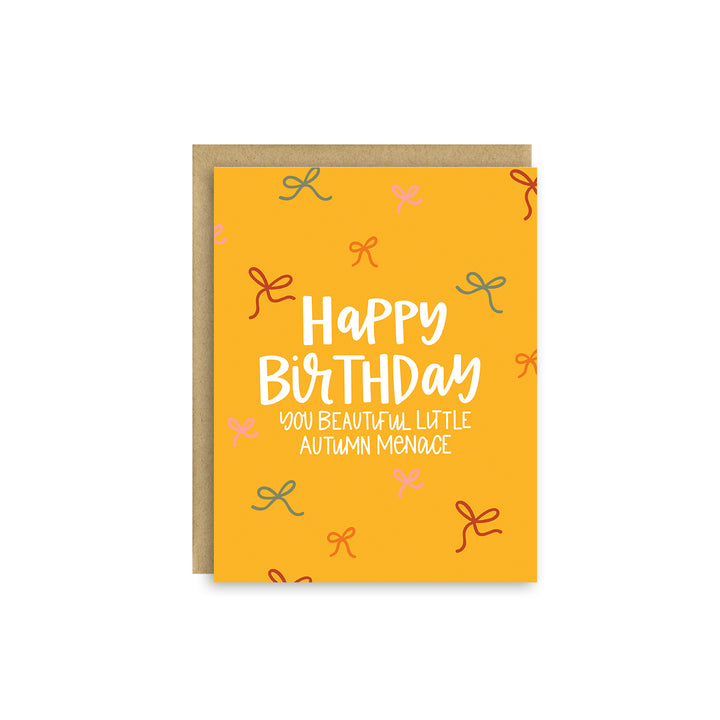 Funny autumn birthday card for pumpkin spice lovers