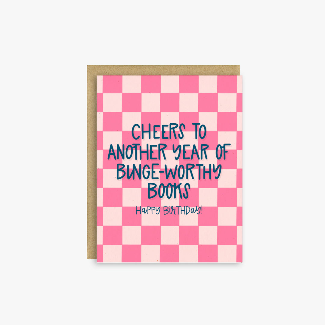 Binge-Worthy Books Birthday Card – Bookish Birthday Card for Readers