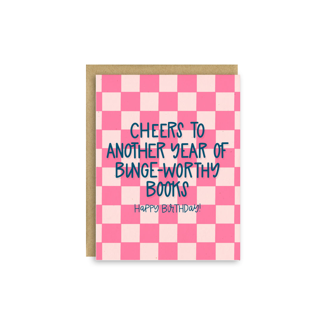 Binge-Worthy Books Birthday Card – Bookish Birthday Card for Readers