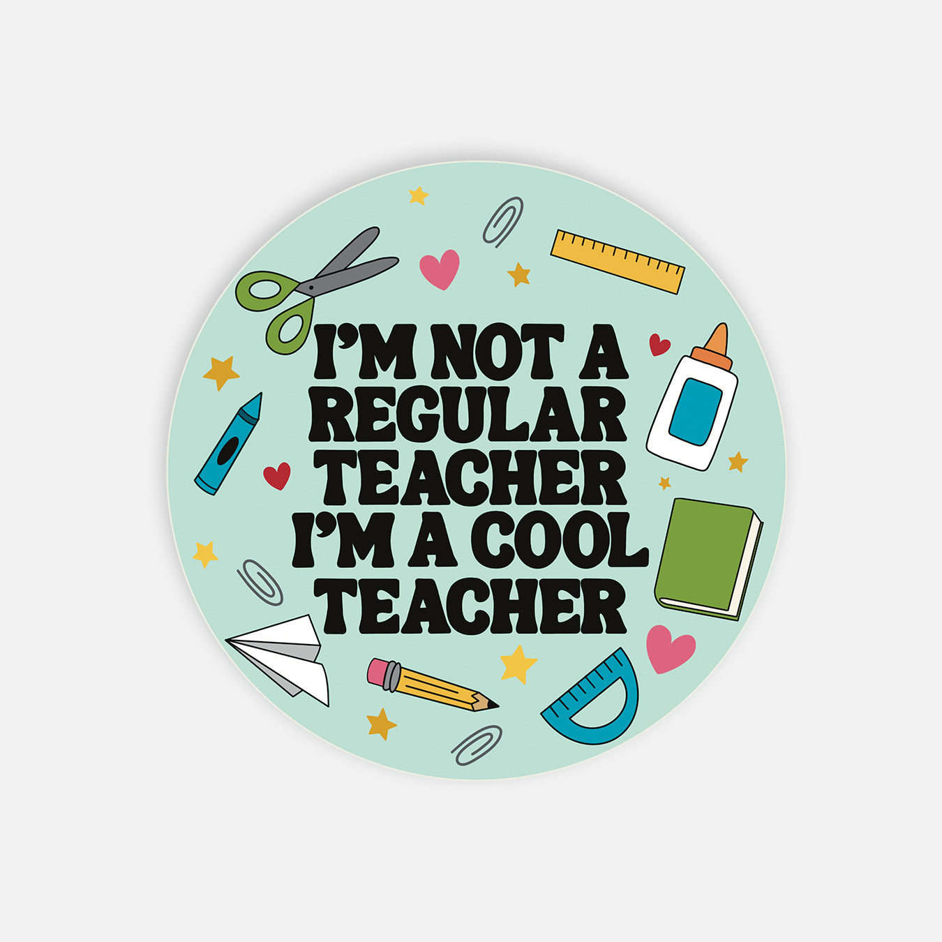 Cool Teacher Vinyl Sticker, Cute Teacher Sticker