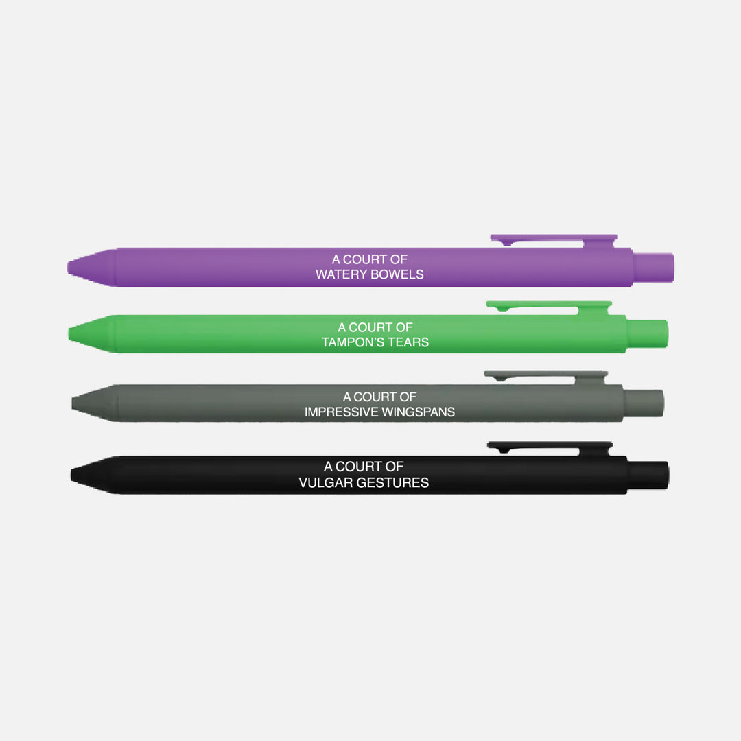 Court Drama Pen Set | Funny Romantasy Pens for Fantasy Readers & BookTok Gifts