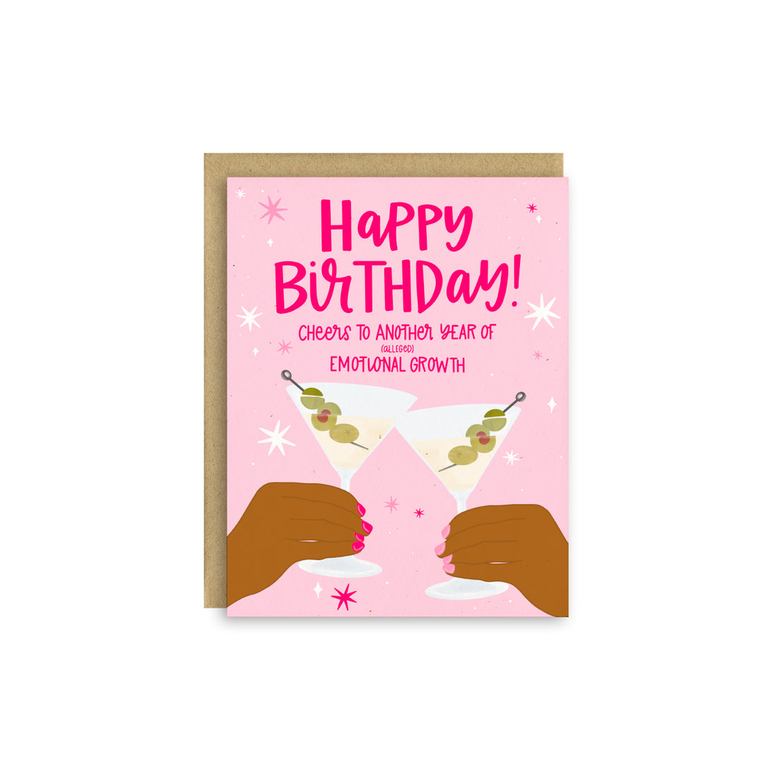 Cheers to Alleged Emotional Growth – Funny Birthday Card