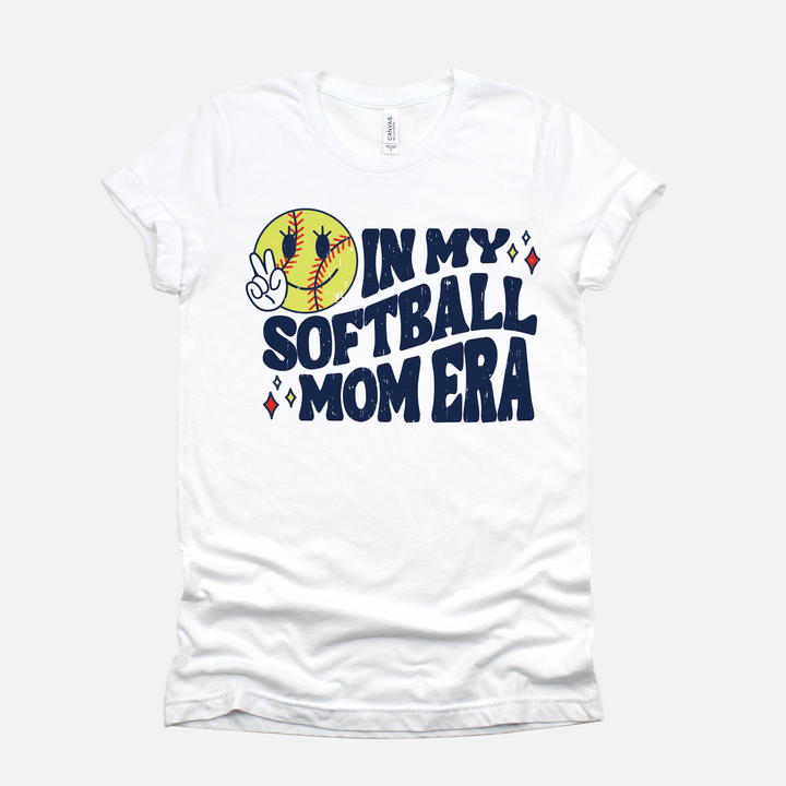 In My Softball Mom Era White Graphic Tee