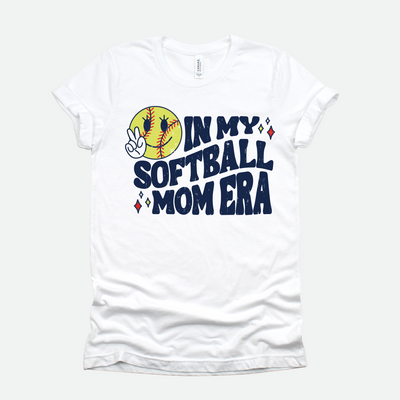 In My Softball Mom Era Graphic Tee - White