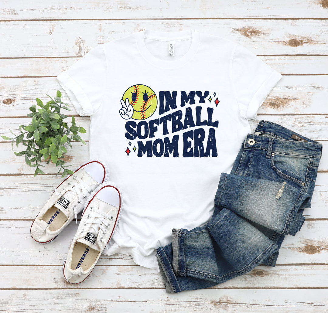 In My Softball Mom Era White Graphic Tee