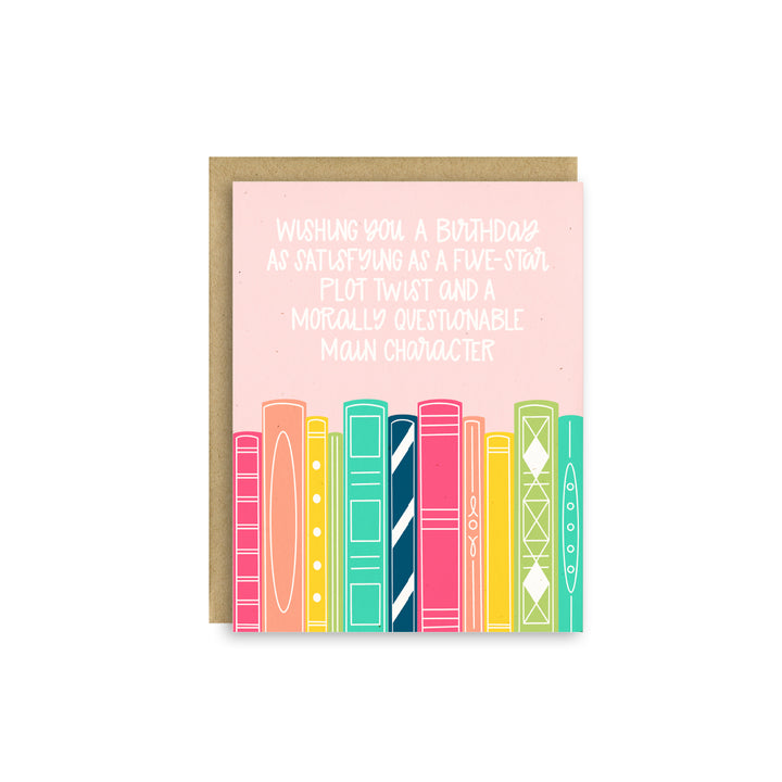 Plot Twists & Morally Questionable Characters – Bookish Birthday Card