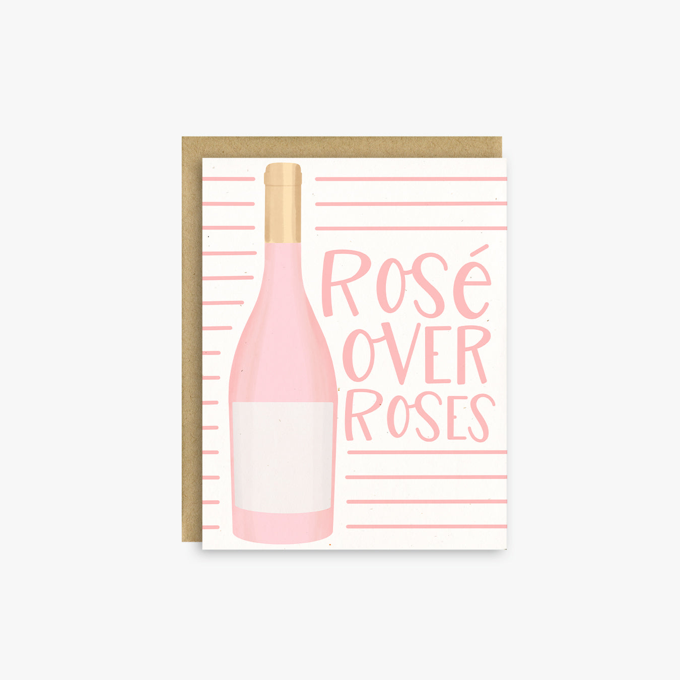 Rosé Over Roses Birthday Card, Galentine's Day Card