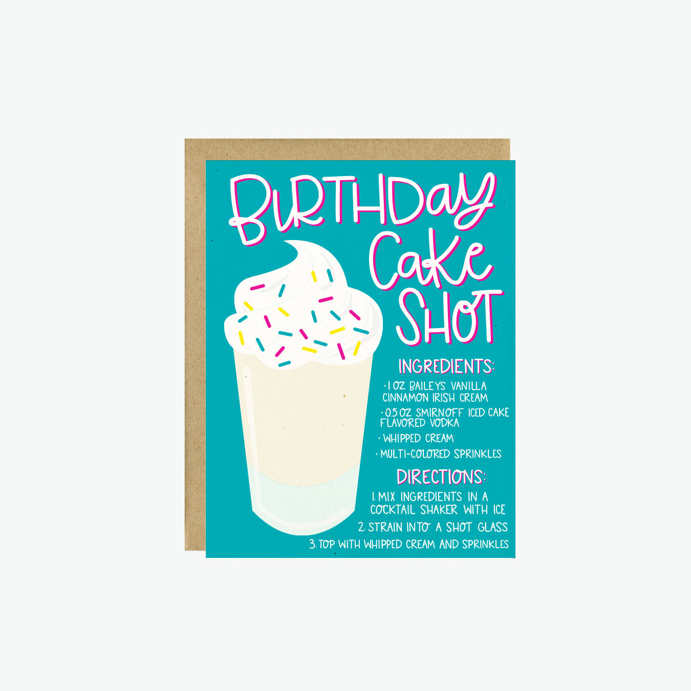 Birthday Cake Shot Birthday Card, Cute Birthday Card