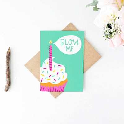Blow Me Birthday Card, Funny Birthday Card