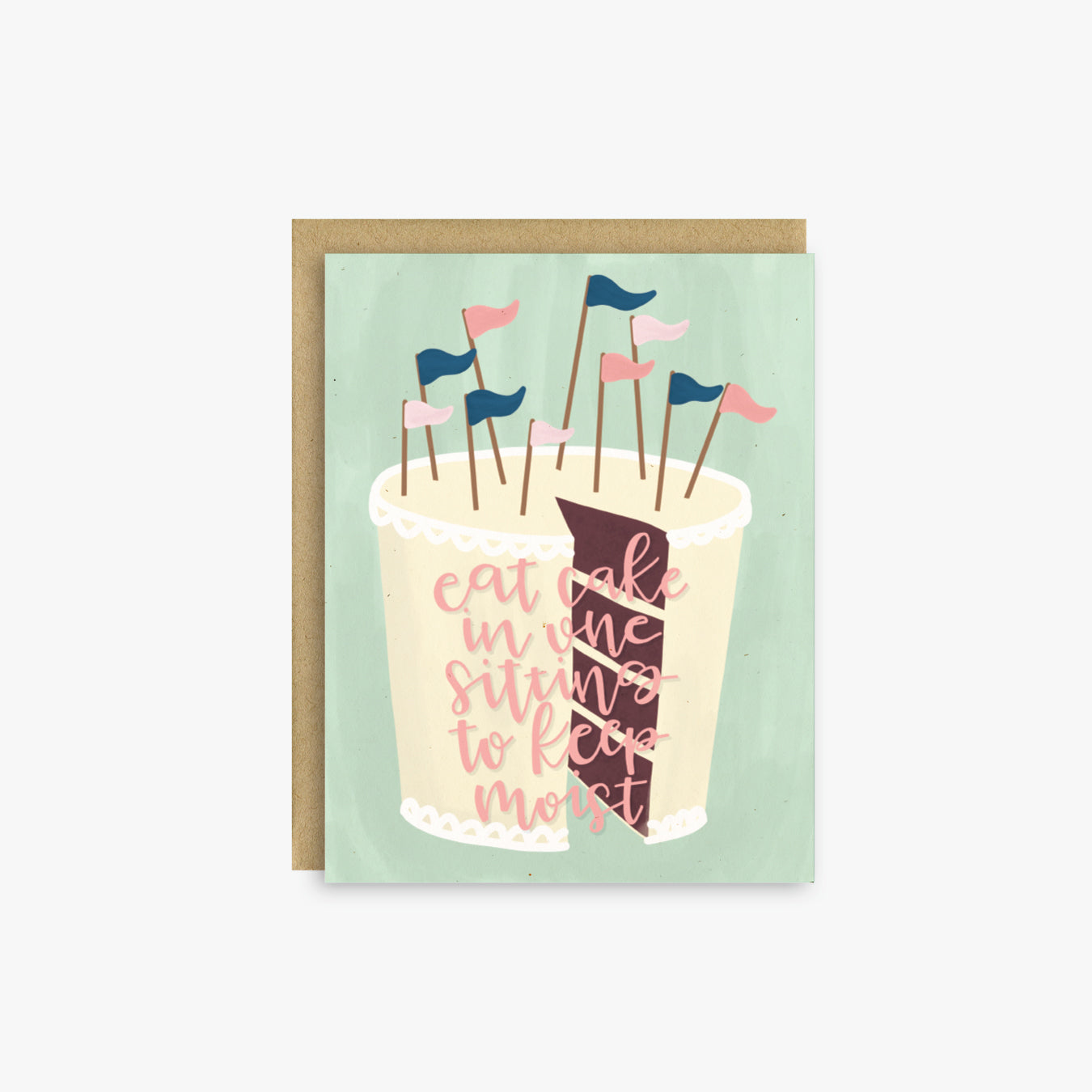 Eat Cake Birthday Card, Cute Birthday Card