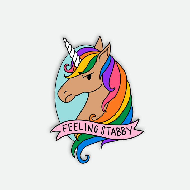 Feeling Stabby Unicorn Vinyl Sticker