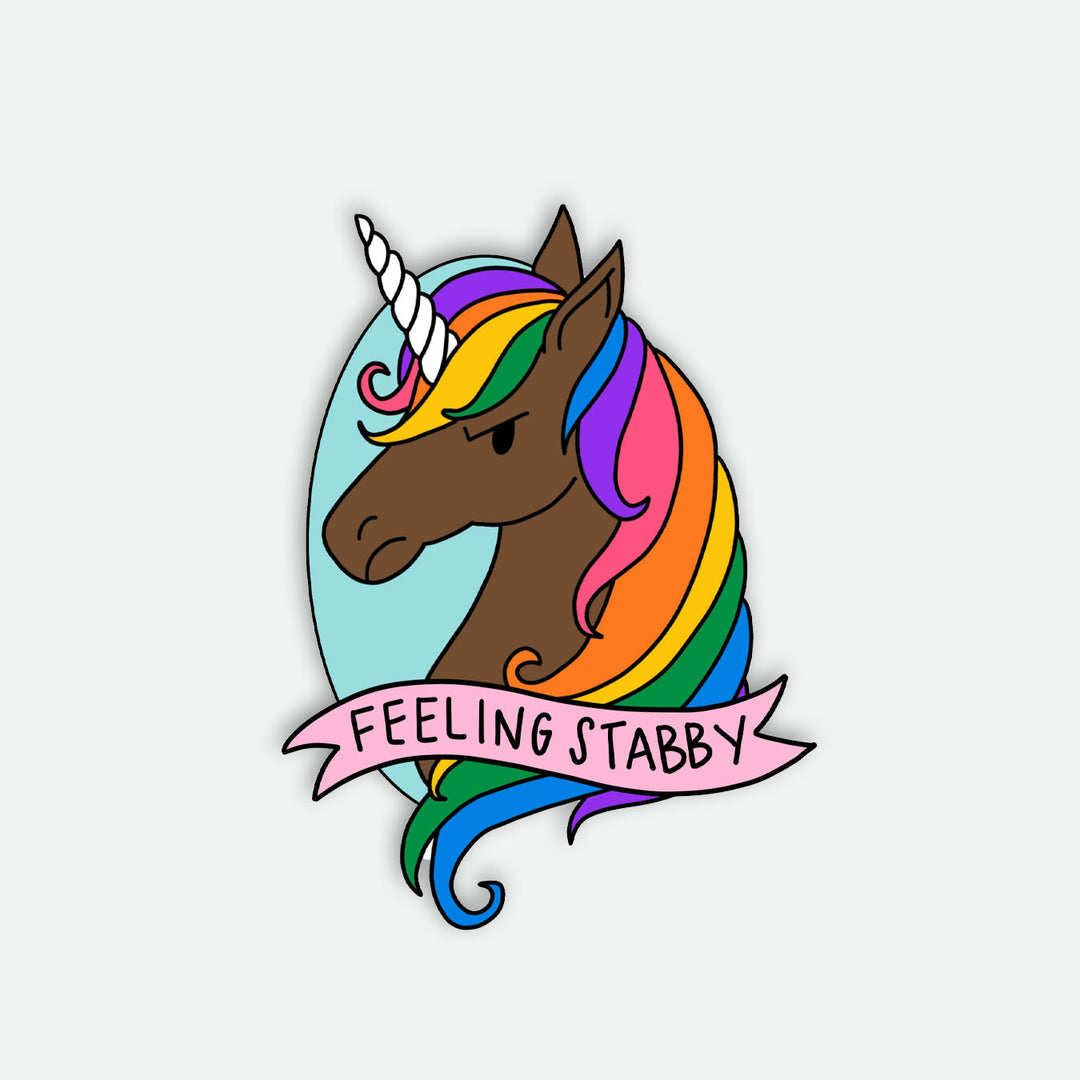 Feeling Stabby Unicorn Vinyl Sticker