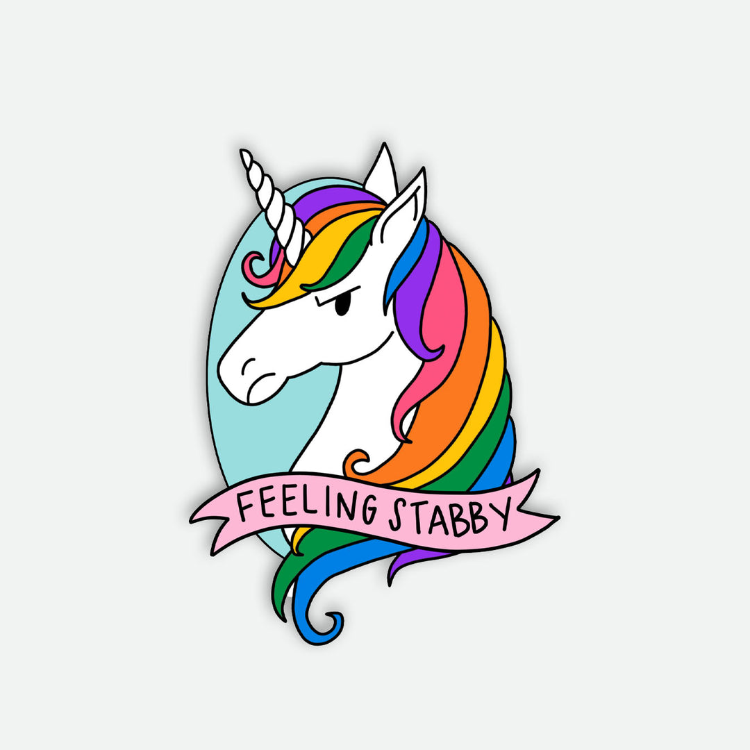 Feeling Stabby Unicorn Vinyl Sticker