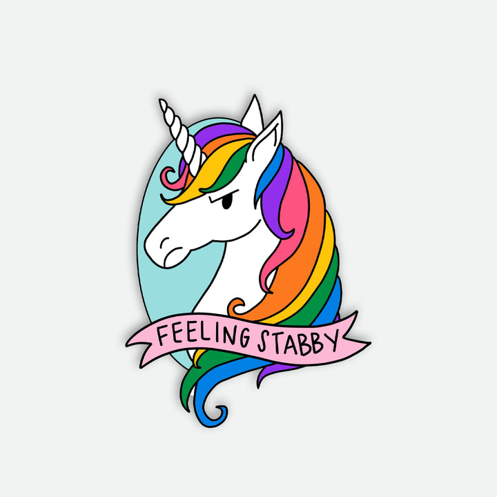 Feeling Stabby Unicorn Vinyl Sticker