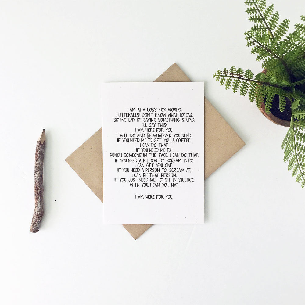 Here For You Sympathy Card by Little Lovelies Studio