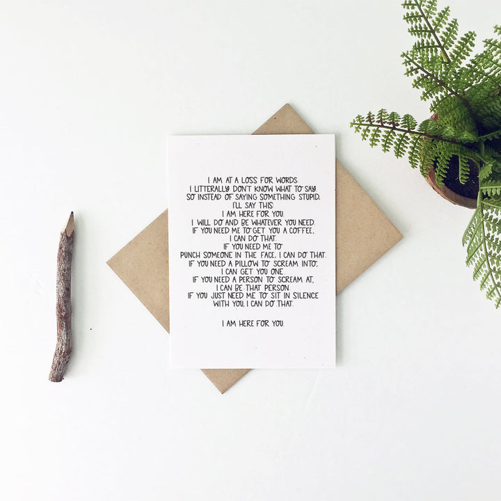 Here For You Sympathy Card by Little Lovelies Studio