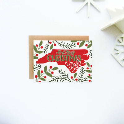 NC Merry Christmas Y'all Card