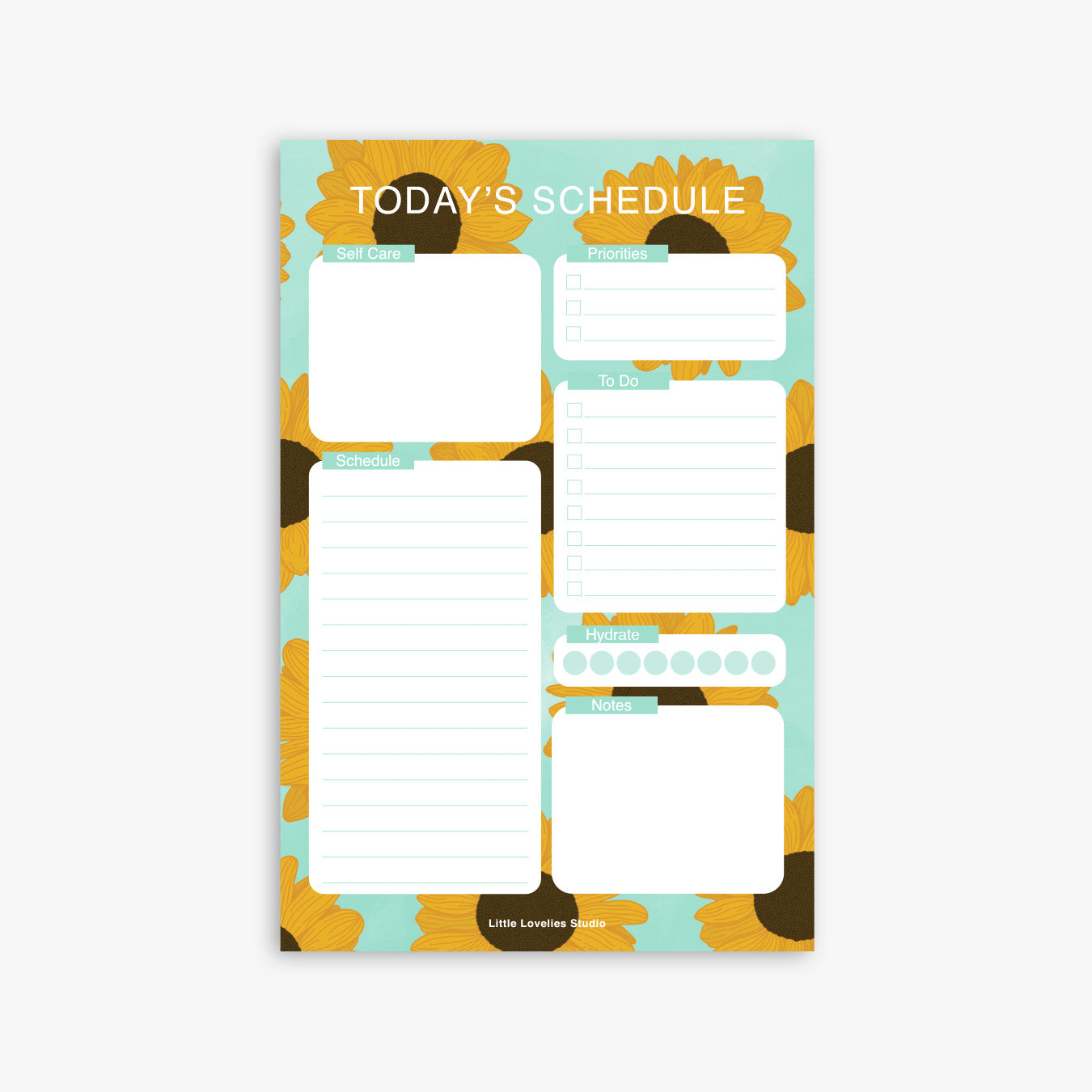 Today's Schedule Sunflower Notepad